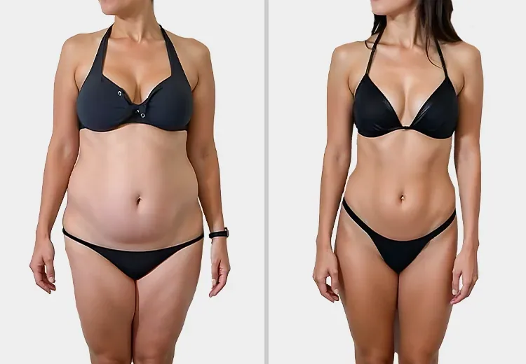 CoolSculpting до и после, пример 3