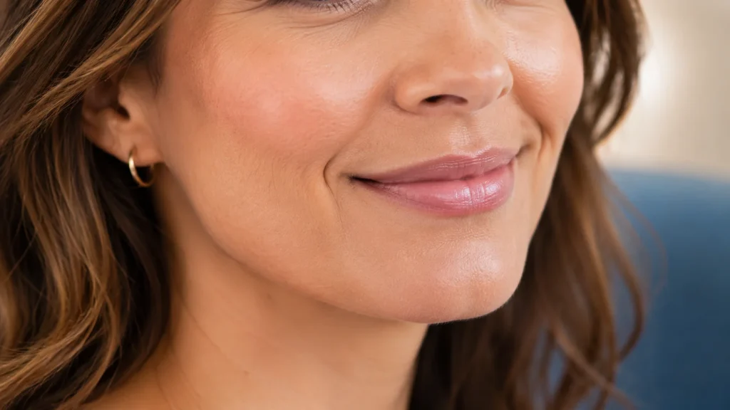 Smooth lower-face skin after marionette line filler treatment at Adult and Pediatric Dermatology in Forest Hills