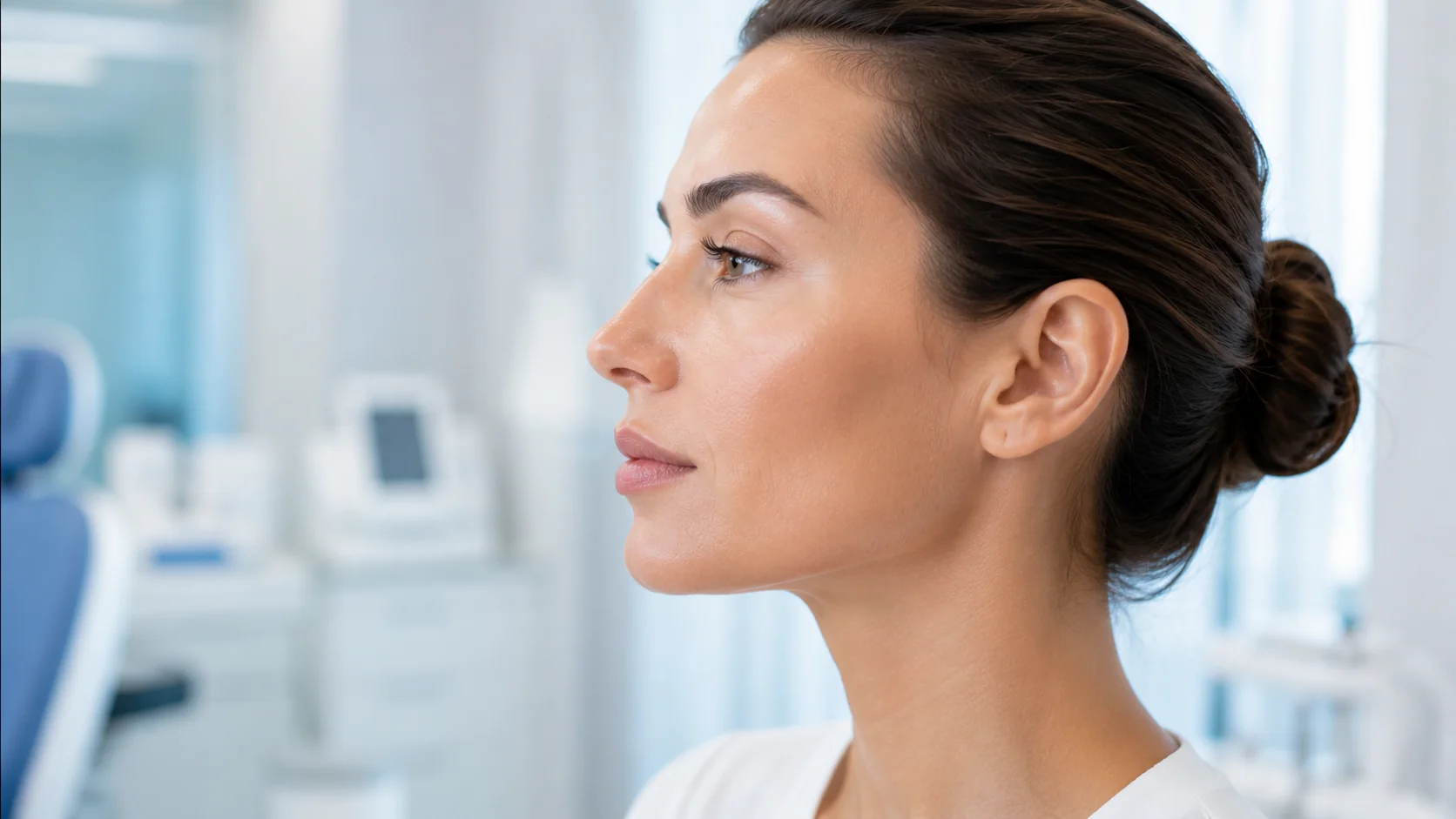 Defined slim jawline after masseter Botox treatment for jaw slimming and TMJ relief at Adult and Pediatric Dermatology